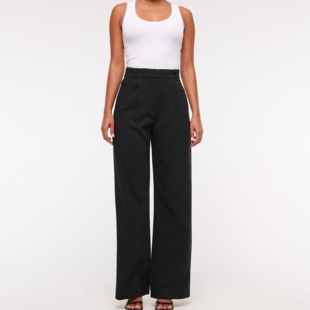 NWT Abercrombie Curve Love Sloane Tailored Wide Leg Pant
